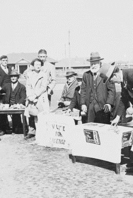 Voting taking place during the Referendum on licensing of Hotels Canberra 1928